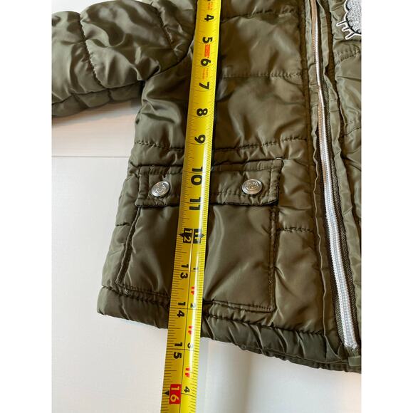 Hello Kitty by Sanrio Toddler Puffer Jacket Hooded Bling Size 2T Girls Green EUC - Picture 13 of 13